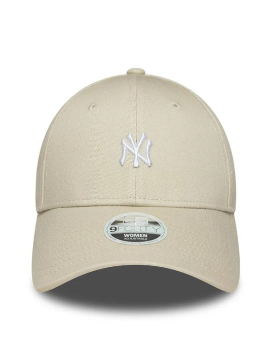 Casquette New Era 9FORTY Adjustable New York Yankees MLB Mini Logo Crème Femme NE5535