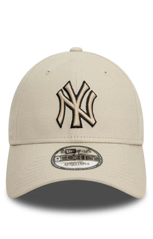 Casquette New Era 9FORTY Adjustable New York Yankees Team Outline Crème NE5199