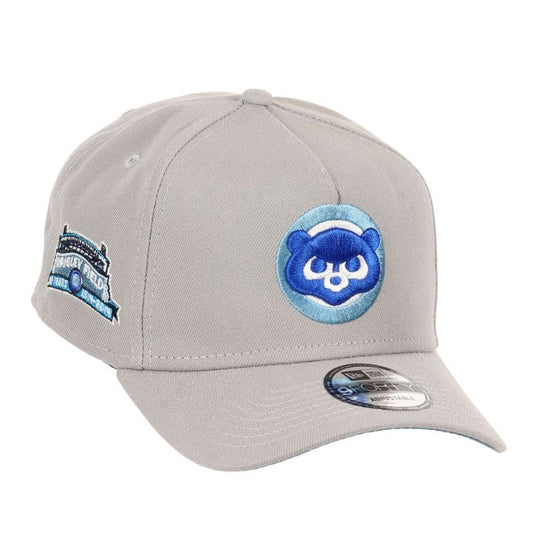Casquette New Era snapback 9Forty A-Frame des Chicago Cubs MLB 100 ans Wrigley Field Sidepatch Gray NE8404