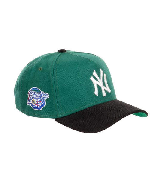 Casquette snapback 9Forty A-Frame New Era avec patch latéral vert et noir des Yankees de New York Série mondiale MLB 1998 NE6319