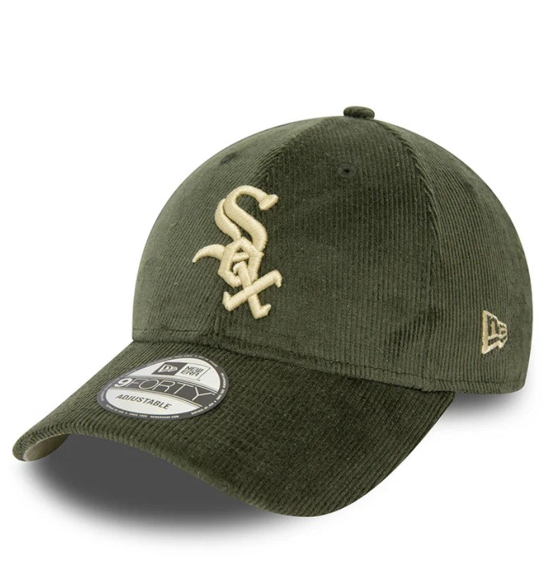 Casquette New Era 9FORTY MLB Cord Chicago White Vert Kaki NE5067