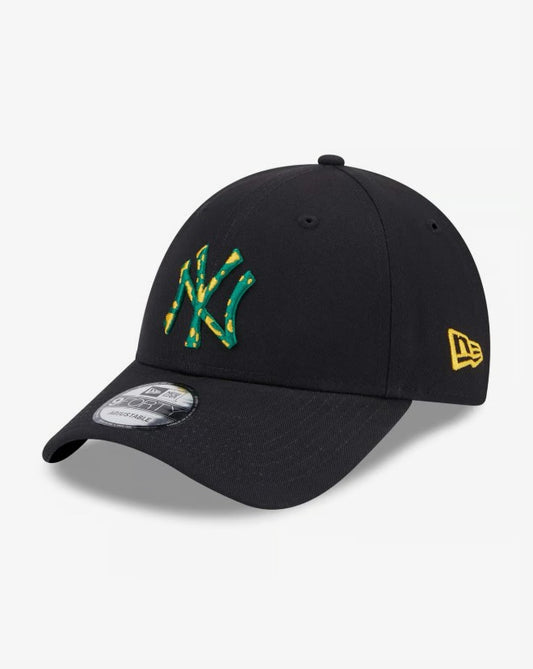 Casquette New Era Seasonal Infill 9FORTY des Yankees de New York, noire, verte et jaune NE4427