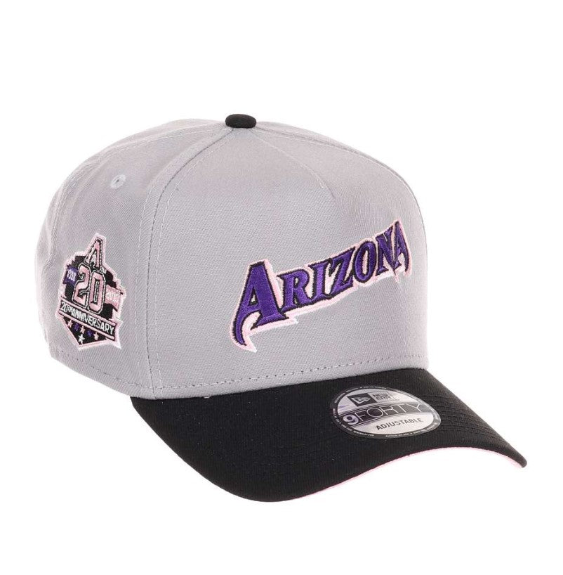 Casquette New Era ajustable 9Forty A-Frame grise et noire Diamondbacks de l'Arizona MLB NE2903