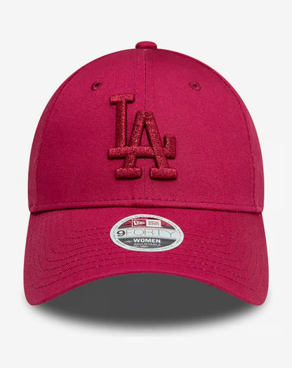 Casquette New Era 9FORTY rose vif avec logo métallique des Dodgers de Los Angeles pour femme NE5493
