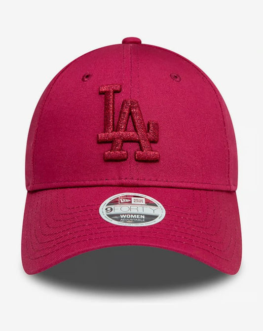 Casquette New Era 9FORTY rose vif avec logo métallique des Dodgers de Los Angeles pour femme NE5493