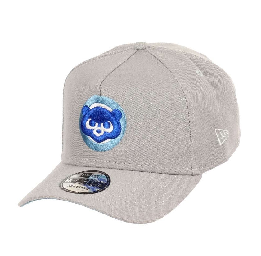 Casquette New Era snapback 9Forty A-Frame des Chicago Cubs MLB 100 ans Wrigley Field Sidepatch Gray NE8404