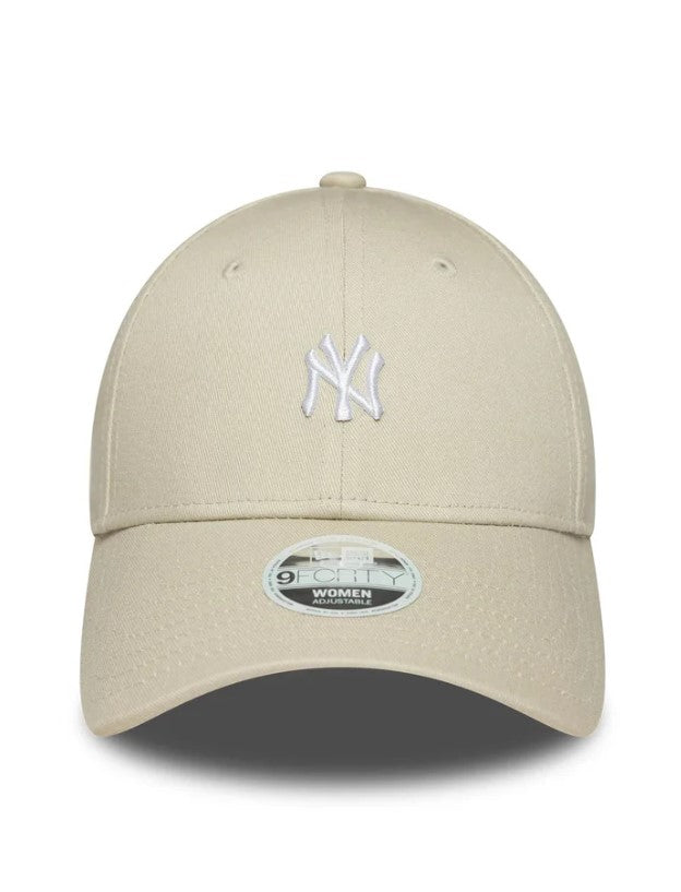 Casquette New Era 9FORTY Adjustable New York Yankees MLB Mini Logo Crème Femme NE5535
