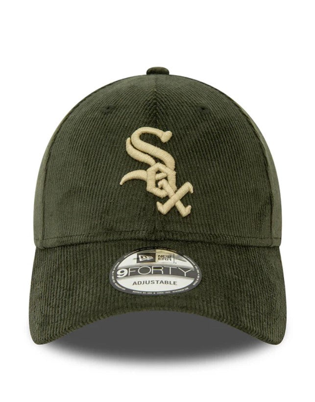 Casquette New Era 9FORTY MLB Cord Chicago White Vert Kaki NE5067