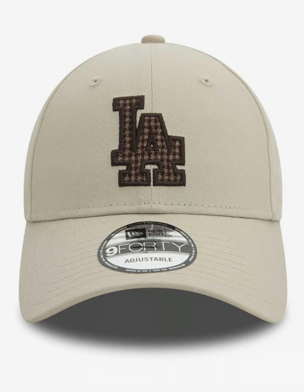 Casquette New Era Check Infill 9Forty MLB Los Angeles Dodgers blanc crème NE0690