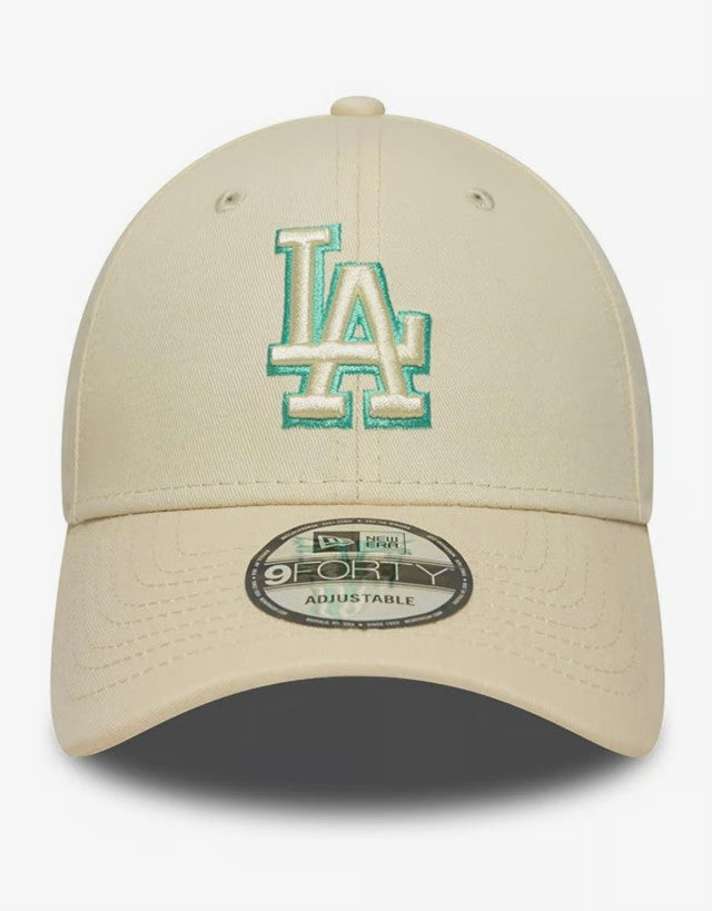 Casquette New Era Team Outline 9FORTY Los Angeles Dodgers blanc crème vert NE7394
