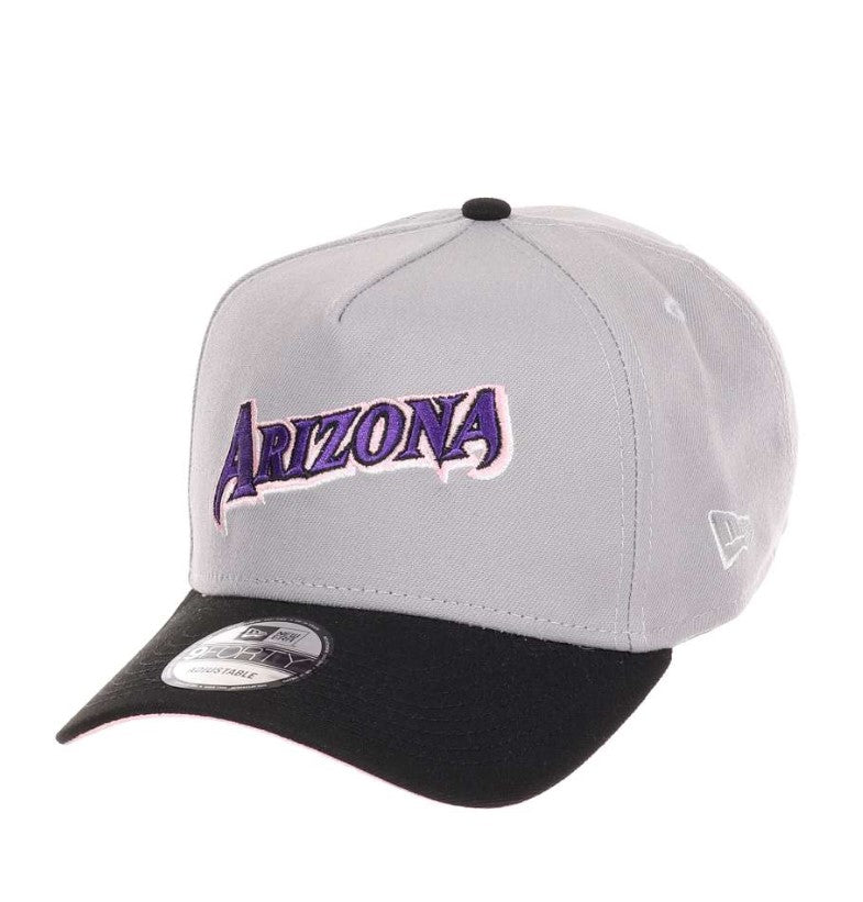 Casquette New Era ajustable 9Forty A-Frame grise et noire Diamondbacks de l'Arizona MLB NE2903