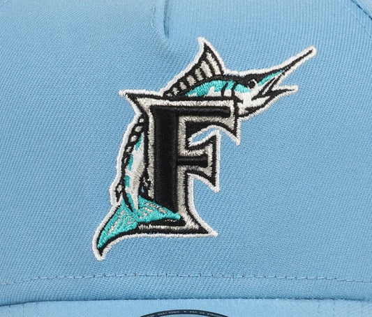 Casquette New Era snapback 9Forty A-Frame bleu ciel Cooperstown des Marlins de Floride MLB NE6133